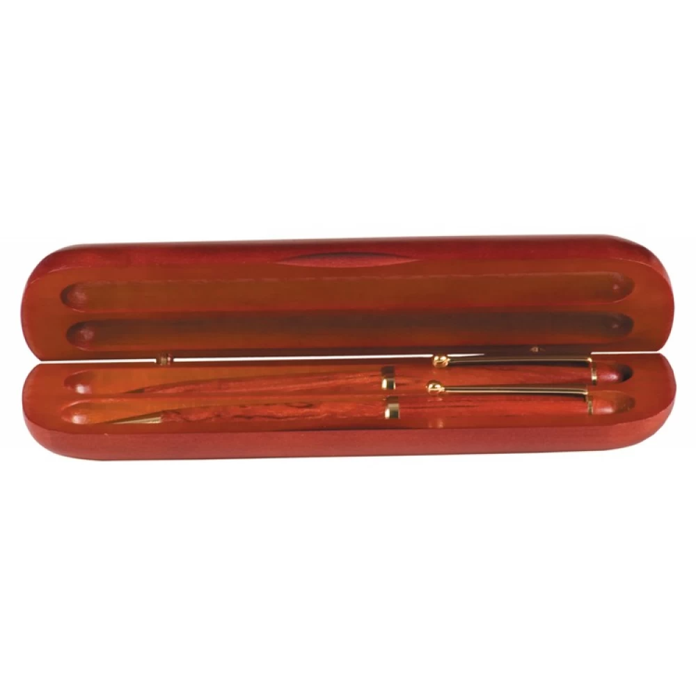 Rosewood Finish Box with Pen & Pencil